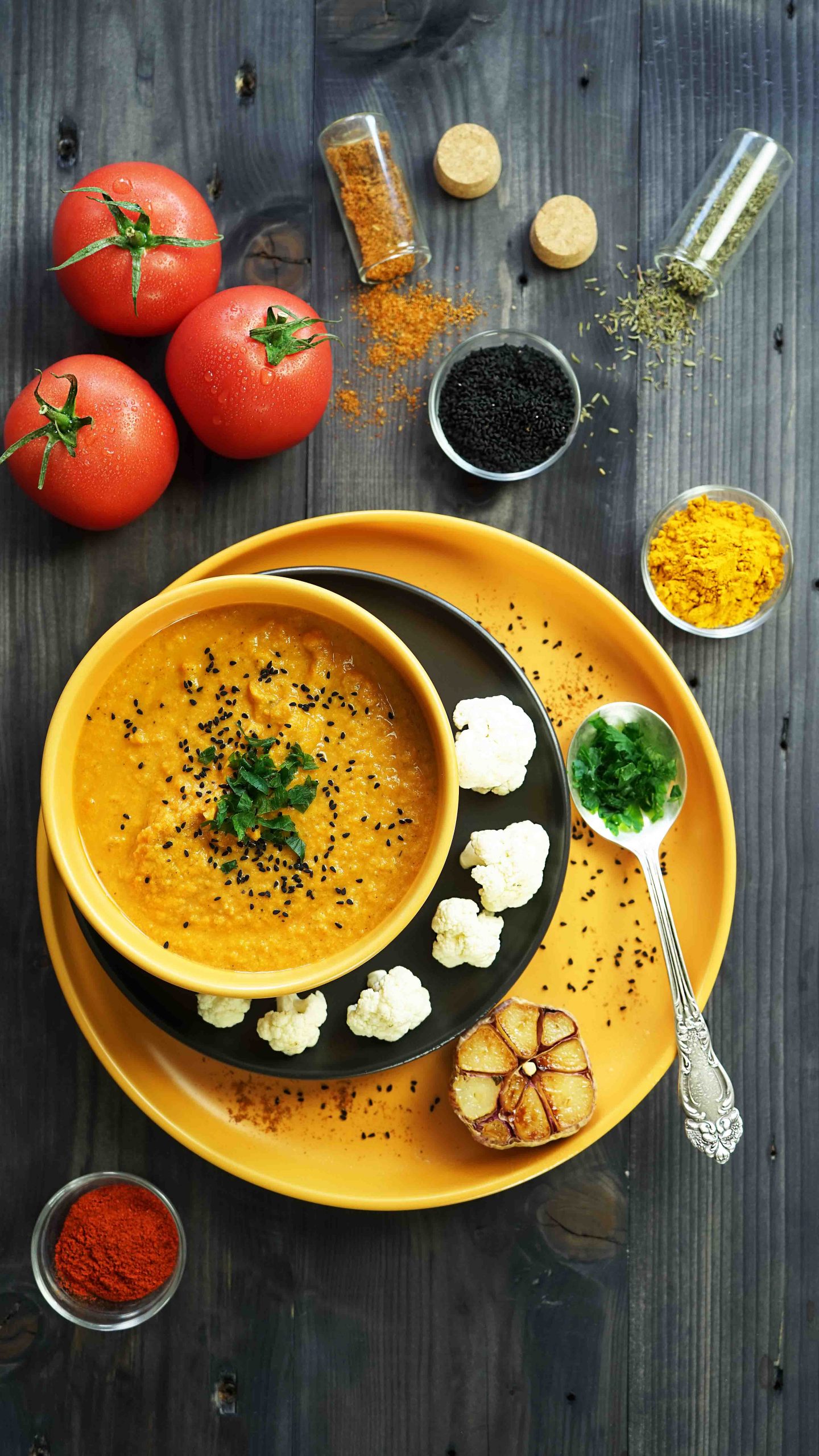 zupa krem z pomidorów i kalafiora